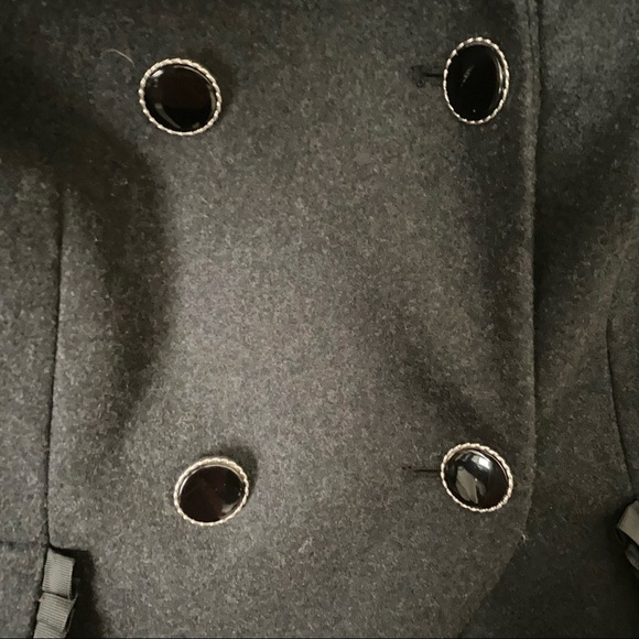 Betsey Johnson Dark Gray Wool Blend Longline Peacoat - Picture 4 of 7